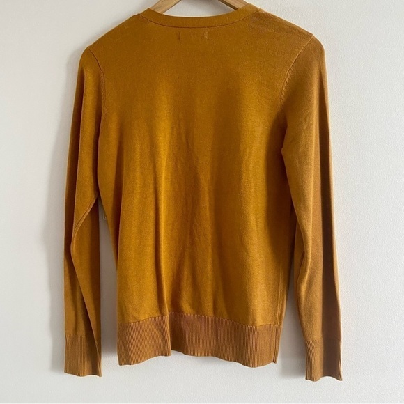 Nwt AMAZON Essentials Knit Cardigan Yellow V Neck Basic Button Up Sweater - Picture 12 of 14